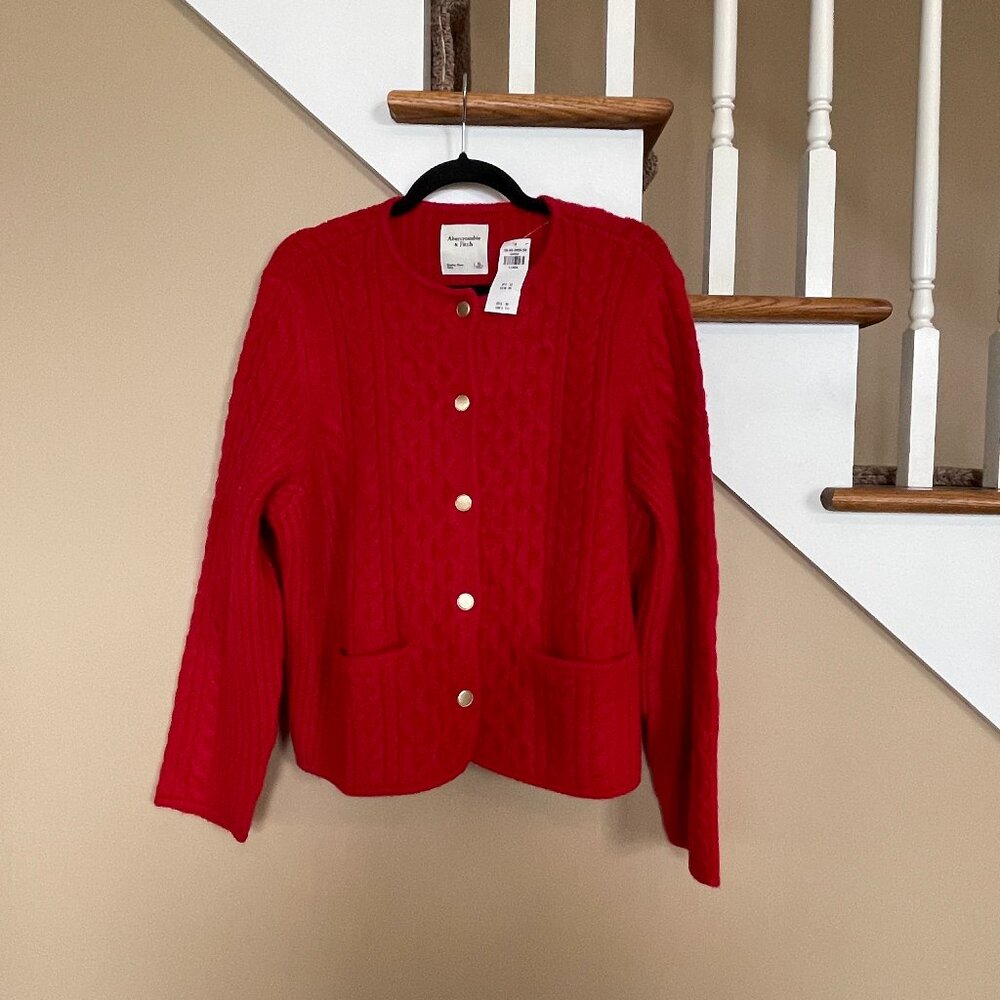 Abercrombie & Fitch Cable Crew Cardigan sz XL